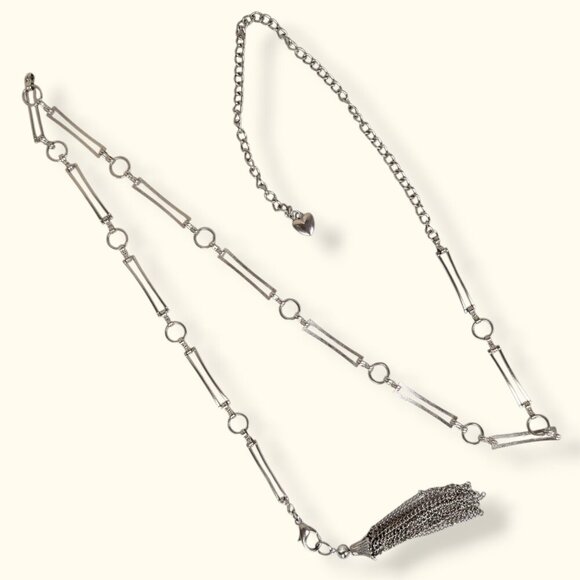 (2/$20) Vintage Metal Link Tasselled Accent Belt - Picture 2 of 6